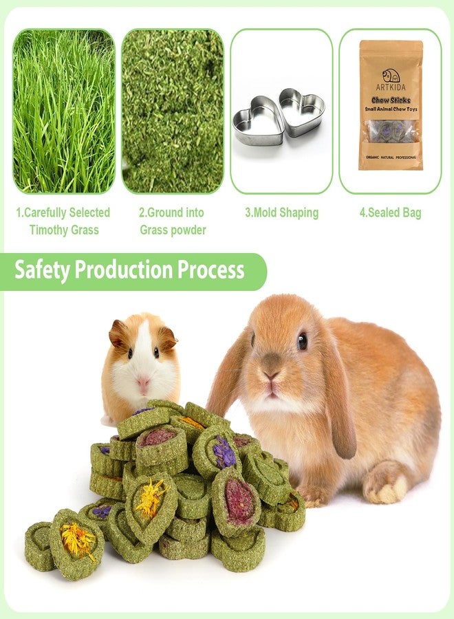 ARTKIDA 40PCS Timothy Hay Treats Bunny Rabbit Toys for Boredom, Handmade Guinea Pig Chew Treats Toys, Chinchilla Chews for Teeth Small Animals Hamster Rat Gerbil - Image 5